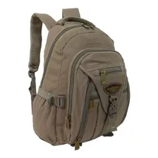 Mochila Masculina Notebook Lona Jeans Grossa Recorçada Cor Bege Desenho Do Tecido Liso Foto mini 3