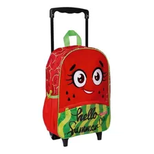 Mochila Melancia Infantil Rodinha Carrinho Escolar Tam M Foto mini 1