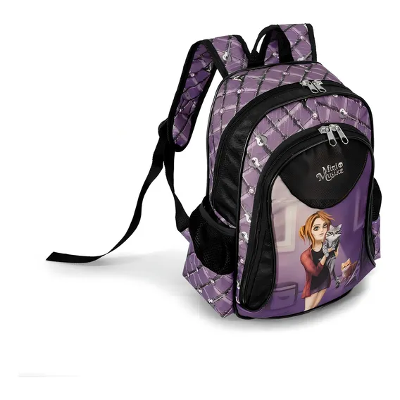 Mochila Mini Musike Melina Ls Mo3607 Roxo Com 4 Divisões Foto 1