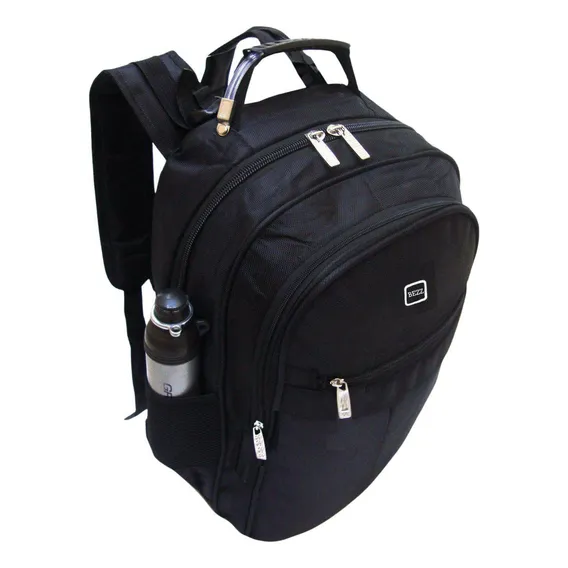 Mochila Notebook 15.6 Reforçada 4 Compartimentos Preta Foto 1
