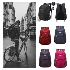 Mochila Notebook Casual Impermeavel Costas C/entrada Usb Cor Azul Foto mini 2
