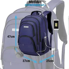 Mochila Notebook Casual Impermeavel Costas C/entrada Usb Cor Azul Foto mini 3