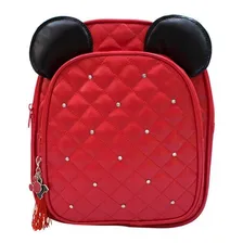Mochila Orelhas Mickey Feminina Vermelha 3d Costas Disney Foto mini 1