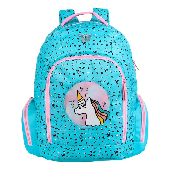 Mochila Poliéster De Costas Capricho Unicórnio 11306 - Dmw Cor Azul Foto 1