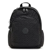 Mochila Resistente Casual Média Delia Kipling Cor Preto Desenho Do Tecido Signature Emb Foto  mini 1