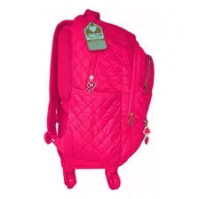Mochila Roda Feminina Juvenil 360°( Roda E Costa) Cor Rosa Foto mini  3