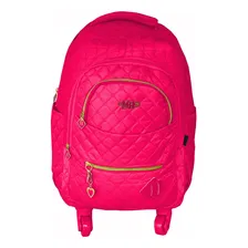 Mochila Roda Feminina Juvenil 360°( Roda E Costa) Cor Rosa Foto  mini 1