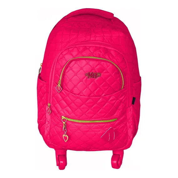 Mochila Roda Feminina Juvenil 360°( Roda E Costa) Cor Rosa Foto 1