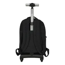 Mochila Rodinha Crinkle Juvenil Preta Luxcel Mc51698yn Foto mini  3