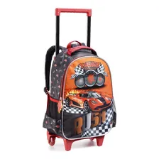 Mochila Rodinha Infantil Escolar Menino Carros Velozes Foto mini 2