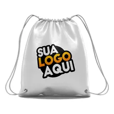 Mochila Saco Personalizadas 38x28cm - Sacochilas 30un Cor Branco Foto mini 1