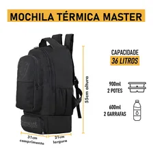 Mochila Térmica Everbags  Master Lancheira Multifuncional Cor Preto Foto mini  3