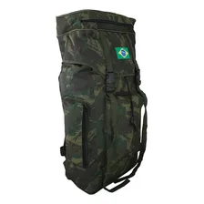 Mochila Trilha Camuflada Tipo Militar Grande 60 Litros Cor Verde-escuro Camuflada Militar Foto mini 2