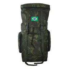 Mochila Trilha Camuflada Tipo Militar Grande 60 Litros Cor Verde-escuro Camuflada Militar Foto mini 3