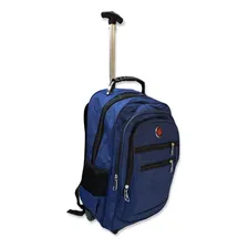 Mochila Viagem Azul A Bordo Masculina De Rodinhas Com Alça Foto mini 2