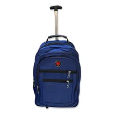 Mochila Viagem Azul A Bordo Masculina De Rodinhas Com Alça Foto mini 1