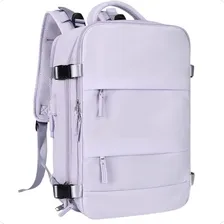 Mochila Viagem Impermeável Expansível Notebook Usb Reforçada Cor Mochila Viagem Impermeável Lilas Desenho Do Tecido Lisa Foto mini 1