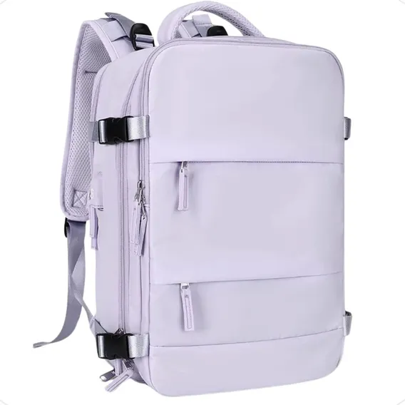 Mochila Viagem Impermeável Expansível Notebook Usb Reforçada Cor Mochila Viagem Impermeável Lilas Desenho Do Tecido Lisa Foto 1