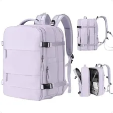 Mochila Viagem Impermeável Expansível Notebook Usb Reforçada Cor Mochila Viagem Impermeável Lilas Desenho Do Tecido Lisa Foto mini 2
