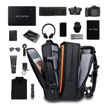 Mochila Viagem Impermeável Expansível Notebook Usb Reforçada Cor Mochila Viagem Impermeável Lilas Desenho Do Tecido Lisa Foto mini 4