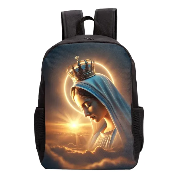 Mochila Viagem Jesus Nossa Senhora Romaria Caminho Da Fé Desenho Do Tecido Liso Foto 1