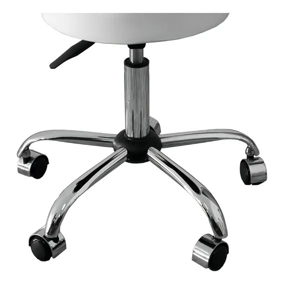 Mocho Banqueta Com Costura Branco Cromado - Ultra M贸veis Estrutura Cromada Foto 1