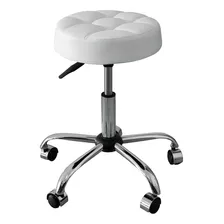 Mocho Banqueta Com Costura Branco Cromado - Ultra M贸veis Estrutura Cromada Foto mini 3