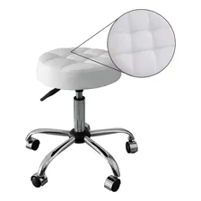 Mocho Banqueta Com Costura Branco Cromado - Ultra M贸veis Estrutura Cromada Foto mini 2