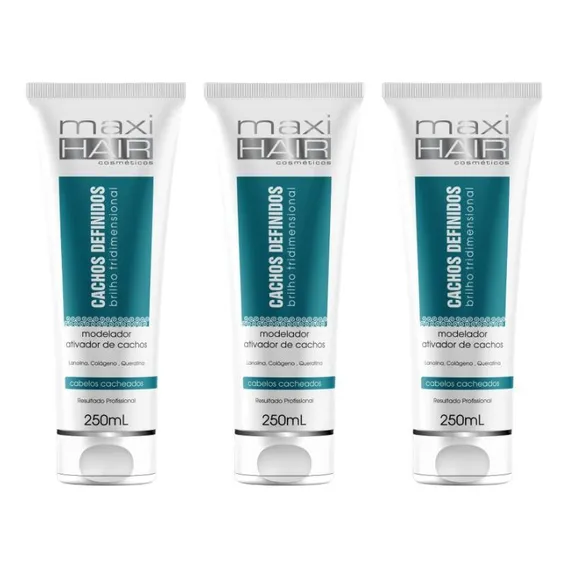 Modelador E Ativador De Cachos Maxihair 250ml - Kit Com 3un Foto 1
