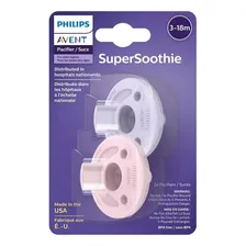 Modelo Chupeta Soothie Philips Avent Duas Unidades ! Cor Super Soothie 3-18m Rosa E Lilás Período De Idade 3-18 Meses Foto  mini 1