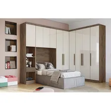 Modulado Quarto Armário Mesa Cabeceira 1 Porta 1 Gaveta Foto  mini 1