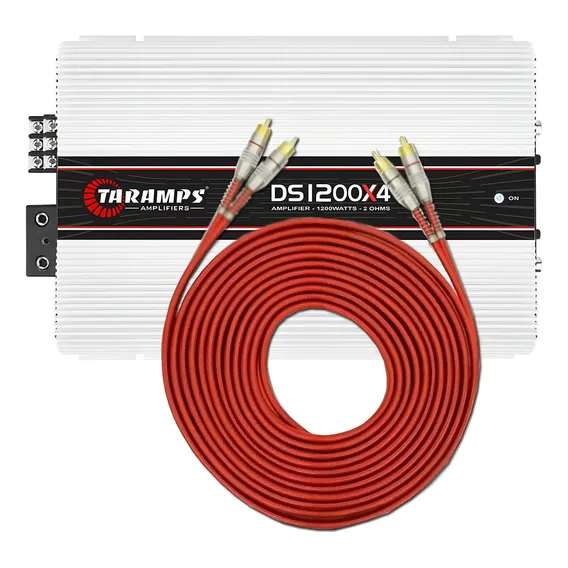 Modulo Amplificador Taramps Som Automotivo Taramps Ds1200x4 + 2cabos Rca Automotivo Potencia 1200watts 4 Canais Foto 1
