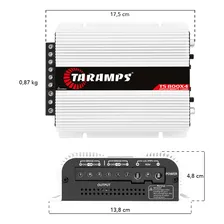 Modulo Amplificador Taramps Ts800 X4 2 Cabos Rca Kx3 1.5m Cor Branco Foto mini  3