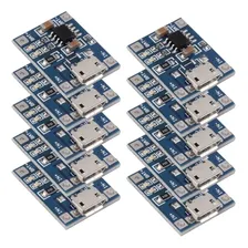 Módulo Carregador De Bateria Lítio Tp4056 5v 1a Kit 10 Foto mini 1