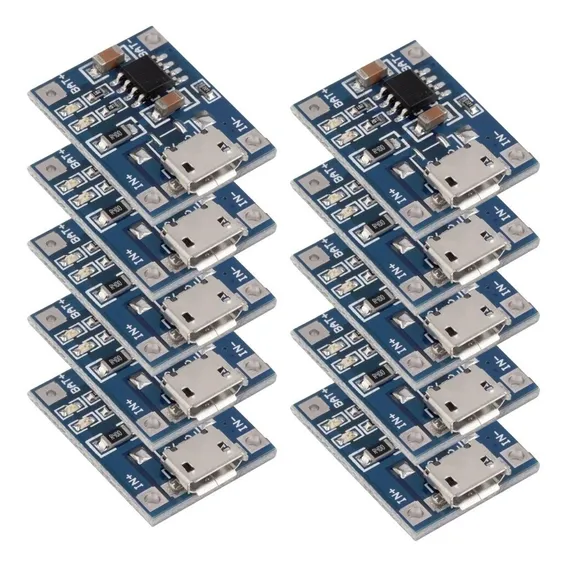 Módulo Carregador De Bateria Lítio Tp4056 5v 1a Kit 10 Foto 1