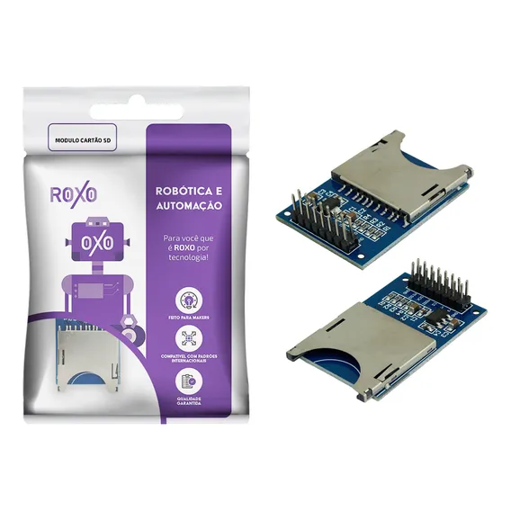 Módulo Cartão Micro Sd Leitor De Sd Card - Roxo Foto 1