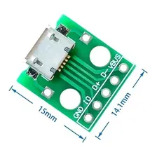 Módulo Conector Micro Usb Fêmea Dip Protoboard Fonte Foto mini 2