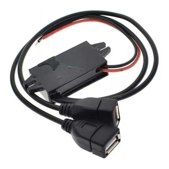 M贸dulo Conversor De Carro 12v Para 2x Usb 5v Gps Rastreador Cor Preto Foto 1