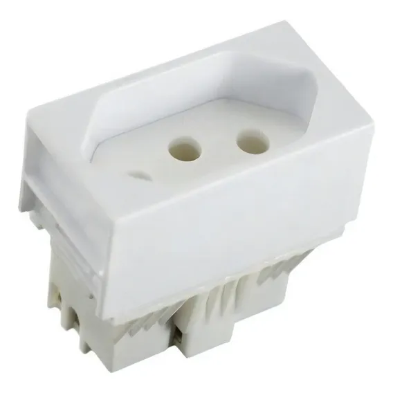 Módulo De Tomada 10a 250v - Linha Slim Marca Ilumi 81140 Cor Branco Foto 1
