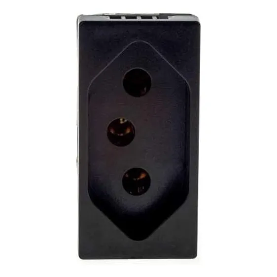 Modulo Pial Plus+ Preto 1tomada 20a Borne Parafuso 615060p Foto 1