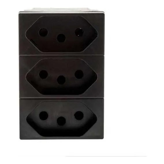 Modulo Pial Plus+ Preto 3tomada 10a 615043pt Foto 1