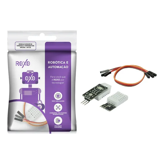 M贸dulo Sensor De Umidade E Temperatura Am2302 Dht22 - Roxo Foto 1