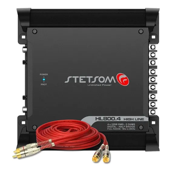 M贸dulo Stetsom High Line Hl800.4 900w + Cabo Rca 5m 400p Foto 1