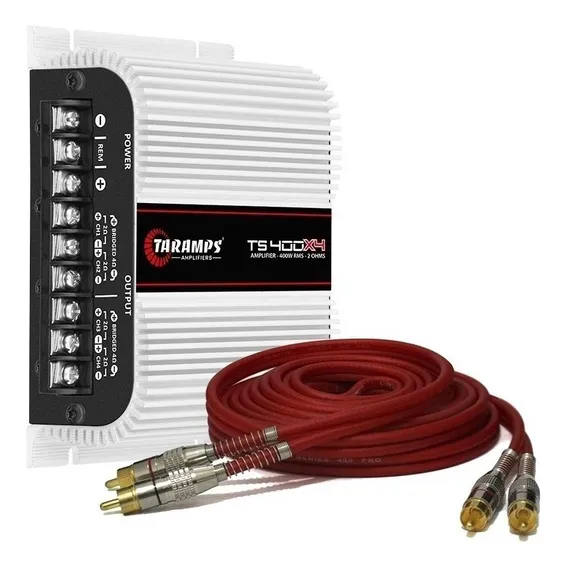 Modulo Taramps Ts400x4 400w rms Som Automotivo Modulo T400 +1 Rca Blindado 5 Metros Foto 1