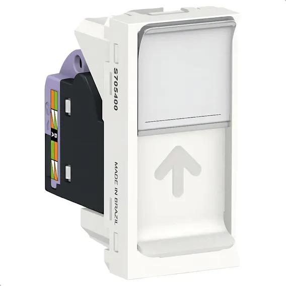 M贸dulo Tomada Cabo Rede Rj45 8 Fios Cat6e Toolless Schneider Foto 1
