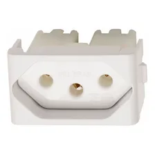 Modulo Tomada Lunare 2P+T 20A 250V 1M BR PRM4731 Branco Foto mini  3