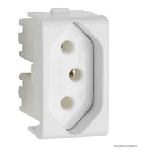 Modulo Tomada Lunare 2P+T 20A 250V 1M BR PRM4731 Branco Foto  mini 1