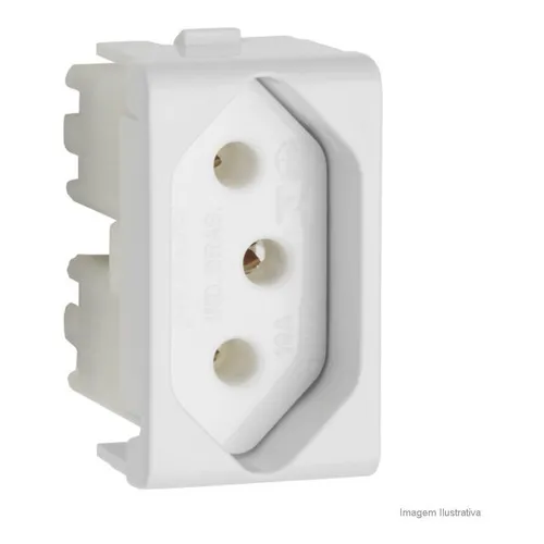 Modulo Tomada Lunare 2P+T 20A 250V 1M BR PRM4731 Branco Foto 1