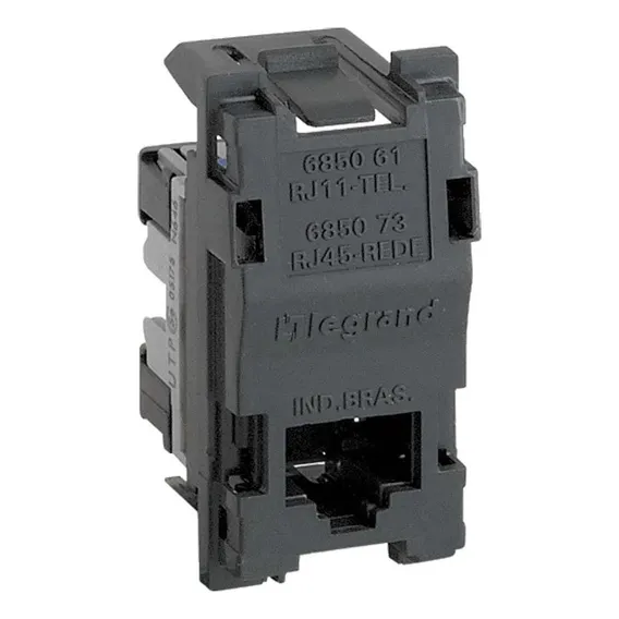 Modulo Tomada Rj45 Cat5e Pial Legrand Vela Ref. 685073 Preto Foto 1