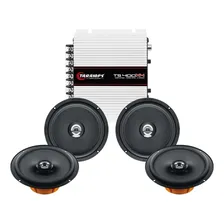 Modulo Ts400x4 + Kit 4 Alto Falante 6 Pol Hertz Dcx165.3 Cor Preto Foto mini 1